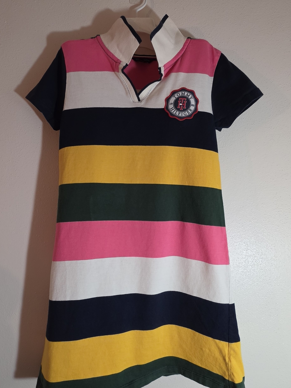 Tommy Hilfiger Striped Polo Dress - Pink, Yellow, Green, Navy, White